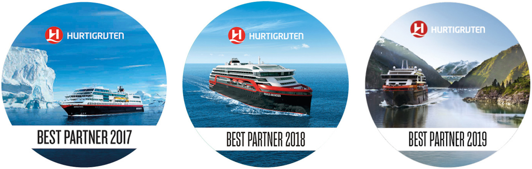 Best Partner Reisebuero von Hurtigruten in den Jahren 2017, 2018 und 2019